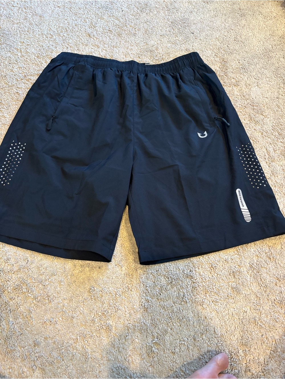 Men's Black Athletic Performance Shorts with Reflective Accents